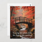 Blätter für Waldbäume im Herbst - Zitate Postkarte (Vorne/Hinten)