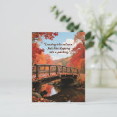 Blätter für Waldbäume im Herbst - Zitate Postkarte (Stehend Vorderseite)