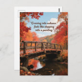 Blätter für Waldbäume im Herbst - Zitate Postkarte (Vorne/Hinten)