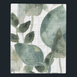 Blätter für Wasser - Aquarell Puzzle<br><div class="desc">Wasser Blätter II bis Juni Erica Vess. Grünes Aquarellgrün vor weißem Hintergrund.</div>