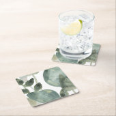 Blätter für Wasser - Aquarell Rechteckiger Pappuntersetzer (Vor Ort)