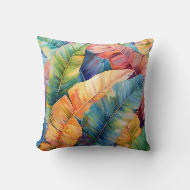 Blätter für Wasserfarbbananen Kissen (Vorderseite)