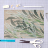 Blätter für Wasserfarben auf Tan Streaked Tissue Seidenpapier (Handwerk)