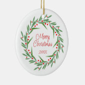 Blätter für Wasserfarben & Beeren Kranz Keramik Ornament (Rechts)