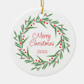 Blätter für Wasserfarben & Beeren Kranz Keramik Ornament (Vorne)