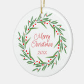 Blätter für Wasserfarben & Beeren Kranz Keramik Ornament (Links)