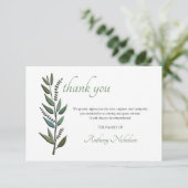 Blätter für Wasserfarben Beileid Danke Karte (Stehend Vorderseite)