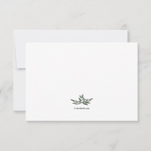 Blätter für Wasserfarben Beileid Danke Karte (Rückseite)