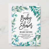 Blätter für Wasserfarben & Beries Wreath Baby Dusc Einladung (Vorderseite)