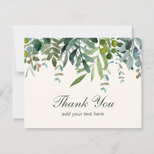 Blätter für Wasserfarben Dankeskarte (Vorderseite)