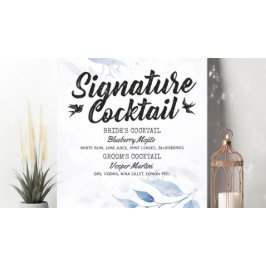 Blätter für Wasserfarben, die das Signature-Drink- Poster