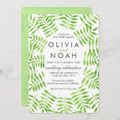 Blätter für Wasserfarben Einladung (Vorne/Hinten)