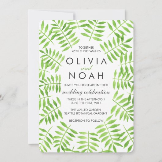 Blätter für Wasserfarben Einladung (Vorderseite)