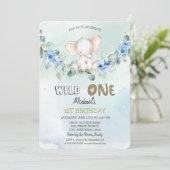 Blätter für Wasserfarben Elefant-Rose 1. Einladung (Stehend Vorderseite)