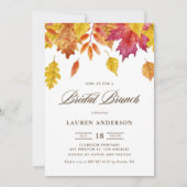 Blätter für Wasserfarben Herbst Bridal Brunch Einladung (Vorderseite)