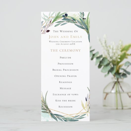 Blätter für Wasserfarben - Hochzeit an der Grenze Programm (Stehend Vorderseite)