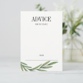 Blätter für Wasserfarben Hochzeitsratgeber Karte (Stehend Vorderseite)