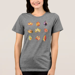 Blätter für Wasserfarben im Herbst Graphic Tri-Blend Shirt