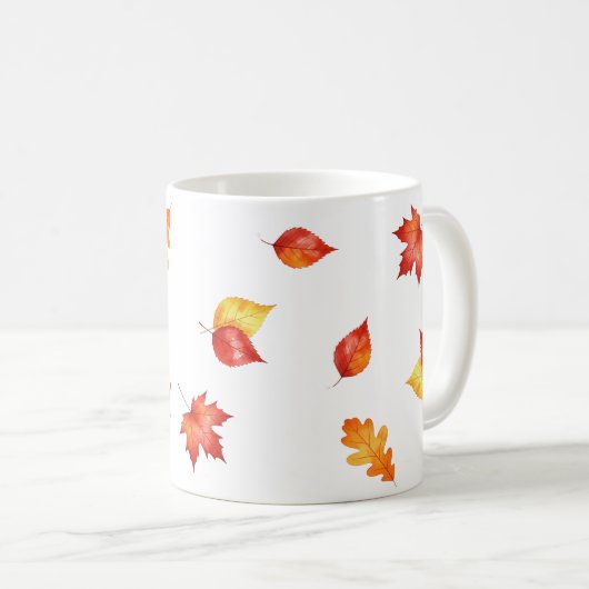 Blätter für Wasserfarben im Herbst - Personalisier Kaffeetasse (VorderseiteRechts)
