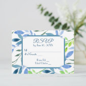 Blätter für Wasserfarben mit RSVP Karte (Stehend Vorderseite)