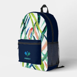Blätter für Wasserfarben Modernes Monogramm-Pickle Bedruckter Rucksack