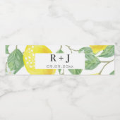 Blätter für Wasserfarben Monogramm Wasserflaschenetikett (Einzelnes Label)