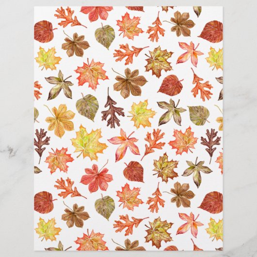 Blätter für Wasserfarben Pattern Fall Family Wiede (Rückseite)