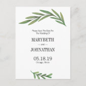 Blätter für Wasserfarben Save the Date Postkarte (Vorderseite)