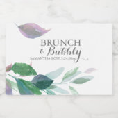 Blätter für Wasserfarben Schaumweinetikett (Einzelnes Label)