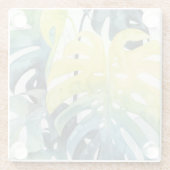 Blätter für Wasserfarben-Sonnenuntergang Glasuntersetzer (Rückseite)