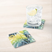 Blätter für Wasserfarben-Sonnenuntergang Rechteckiger Pappuntersetzer (Vor Ort)