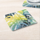 Blätter für Wasserfarben-Sonnenuntergang Rechteckiger Pappuntersetzer (angewinkelt)