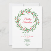 Blätter für Wasserfarben und Beeren Einladung (Vorderseite)