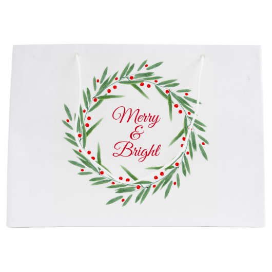Blätter für Wasserfarben und Beeren Große Geschenktüte (Vorderseite)