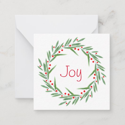 Blätter für Wasserfarben und Beeren Mitteilungskarte (Vorderseite)