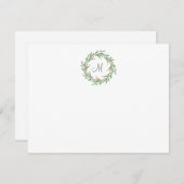 Blätter für Wasserfarben und Beeren Mitteilungskarte (Vorne/Hinten)