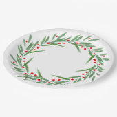 Blätter für Wasserfarben und Beeren Pappteller (Schrägansicht)