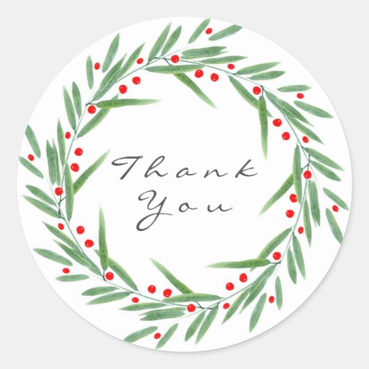 Blätter für Wasserfarben und Beeren Runder Aufkleber (Vorderseite)