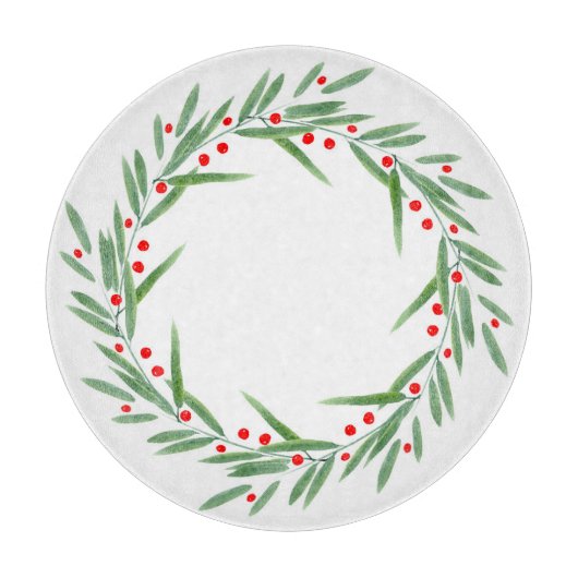 Blätter für Wasserfarben und Beeren Schneidebrett (Vorderseite)