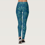 Blätter für Wasserfarbenpalme Leggings (Rückseite)