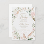 Blätter für Wasservögel Blütenbaby Dusche Einladung (Vorne/Hinten)