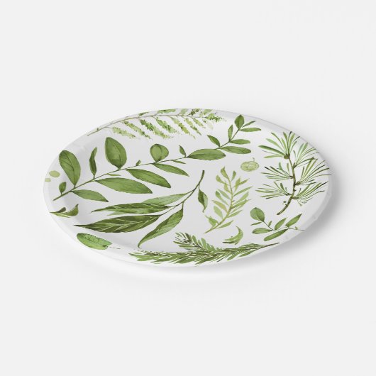 Blätter für wild lebende Wasserfarben Pappteller (Schrägansicht)