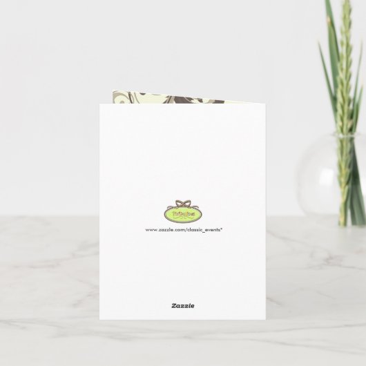 Blätter für Ziergegenstände/Aqua + Braun/Dankeschö Dankeskarte (Rückseite)