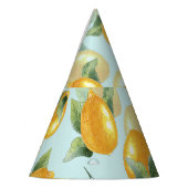 Blätter für Zitronen: Aquarellfarben Nahtlose Druc Partyhütchen (Links)