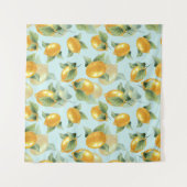 Blätter für Zitronen: Aquarellfarben Nahtlose Druc Wandteppich (Vorderseite (Horizontal))