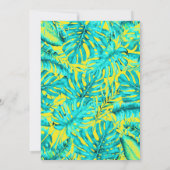 Blätter Gelb & Türkis Tropenpalme Süß 16 Einladung (Rückseite)