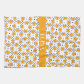 Blätter Gelbes Schwarzes Minimales Muster Geschirrtuch (Horizontal)