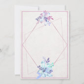Blätter & Gem Diamond Geometric Modern Ehe Einladung (Rückseite)