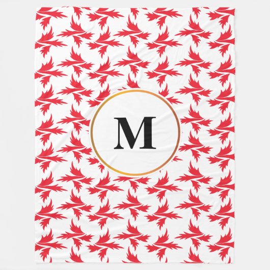 Blätter gemustert fleecedecke (Vorderseite)