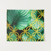 Blätter Geometric Tropical Modern Illustration Wandteppich (Vorderseite (Horizontal))